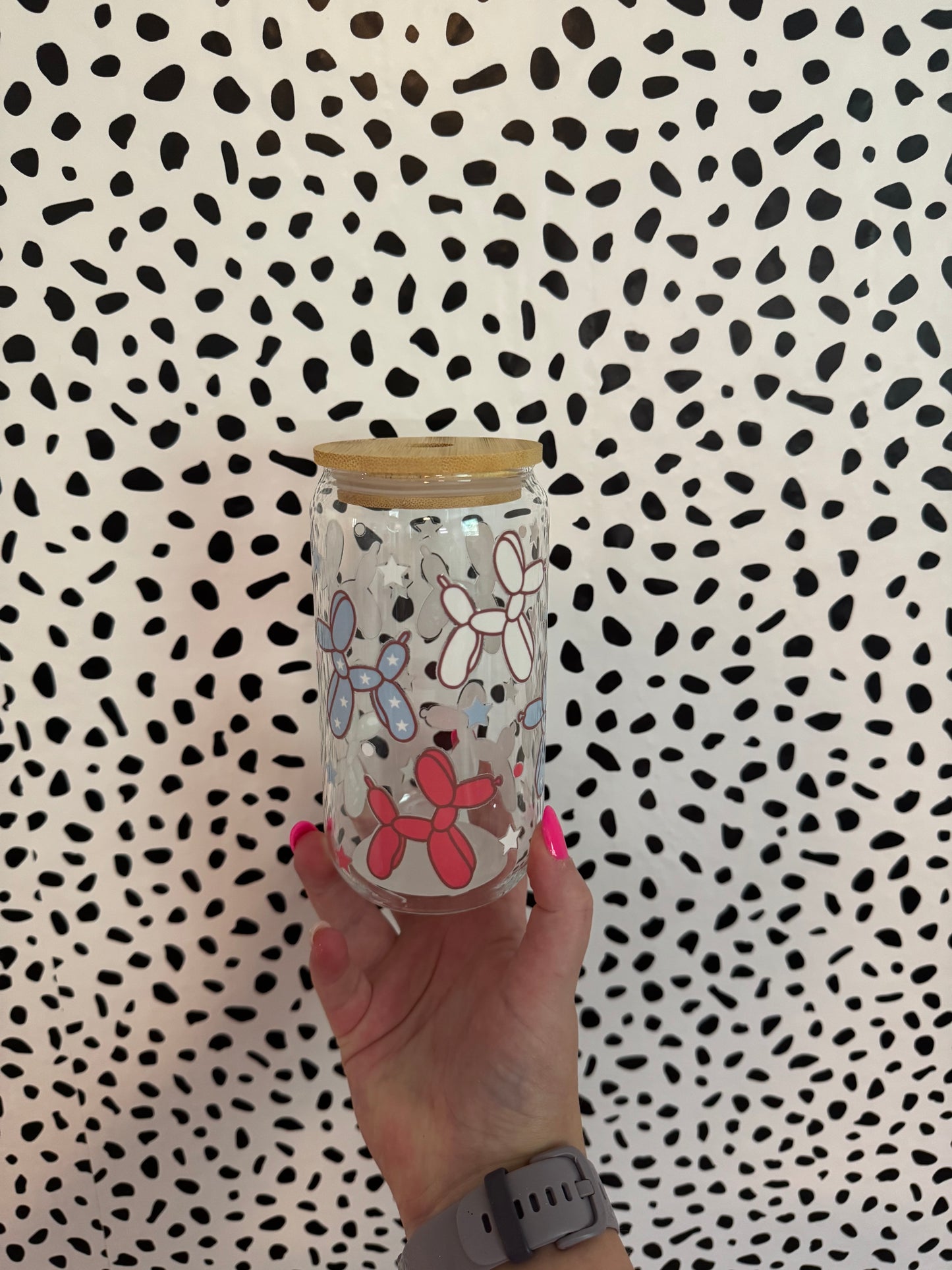 Patriotic balloon dog cup